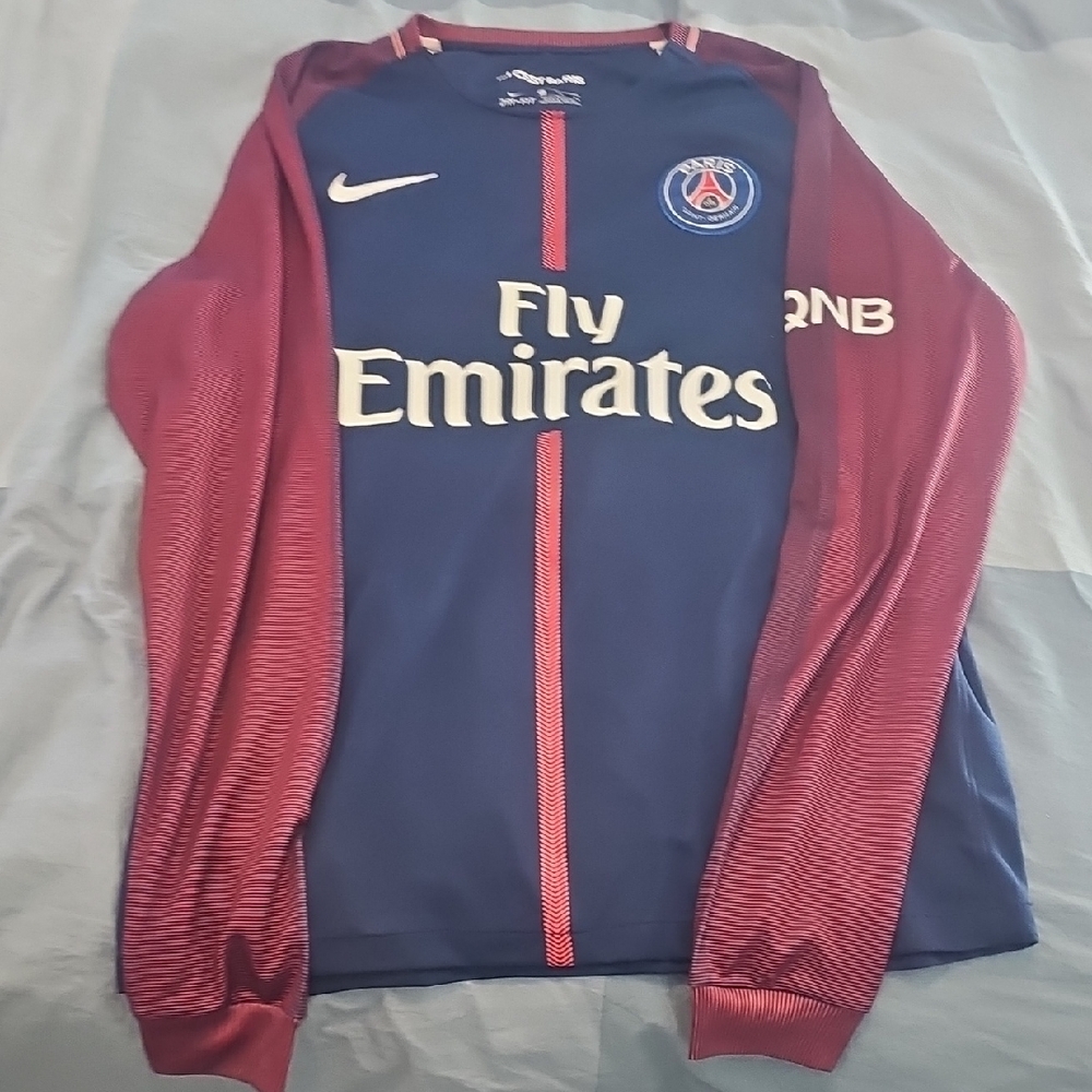 Nike PSG Blue and Red Long Sleeve Jersey